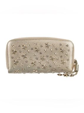 Jimmy Choo Filipa Star Studded Wallet Gold Metallic